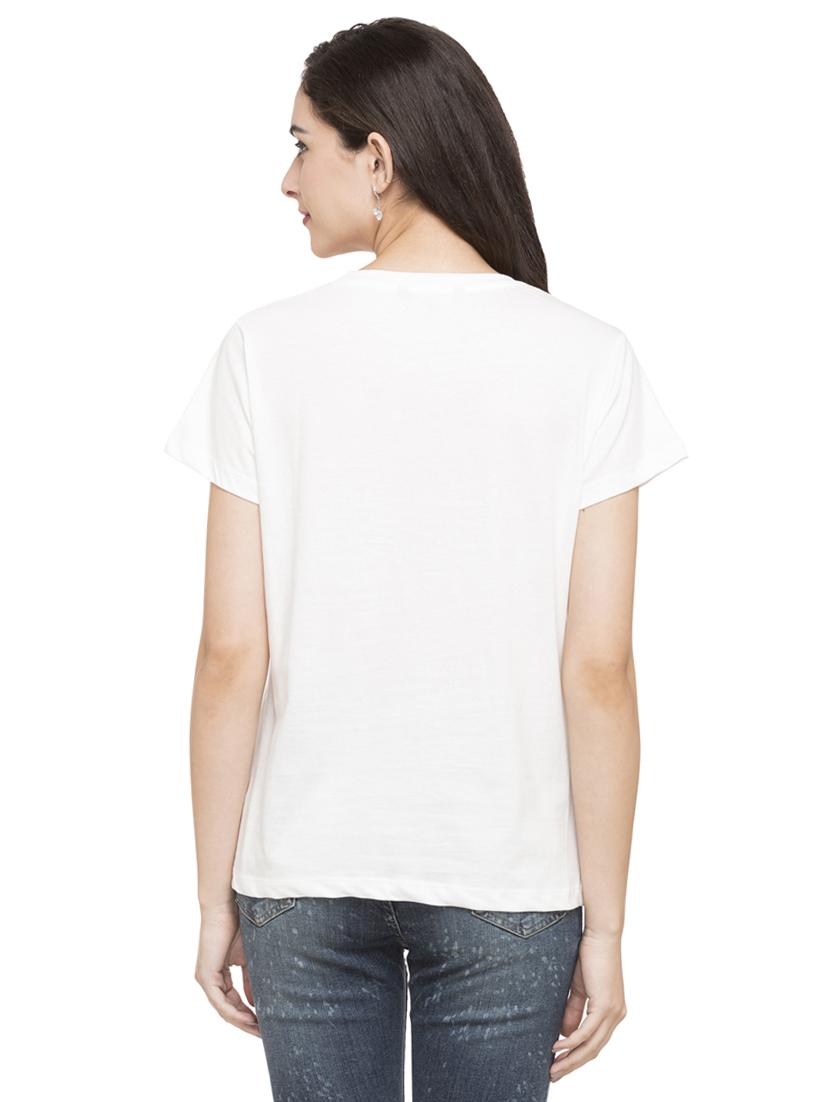 white cotton printed tee - 15015016 - Zoom Image - 3