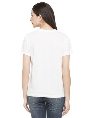 white cotton printed tee - 15015029 - Standard Image - 3