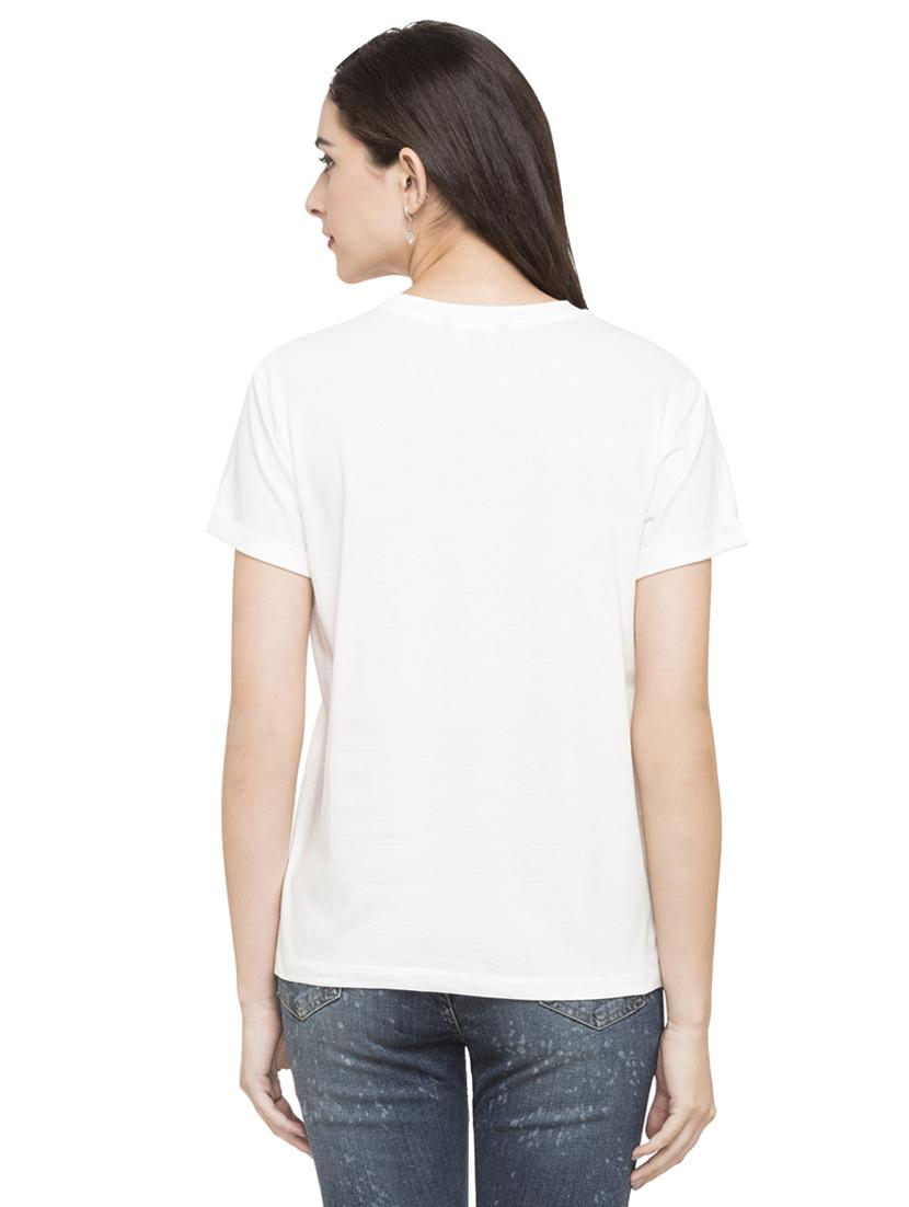 white cotton printed tee - 15015029 - Zoom Image - 3