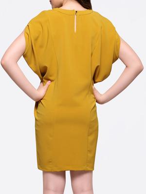 yellow solid shift dress - 15015071 - Standard Image - 3
