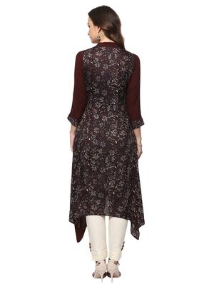 printed asymmetric kurta - 15015129 - Standard Image - 3