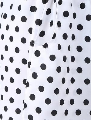 white printed crepe flared palazzo - 15015585 - Standard Image - 6