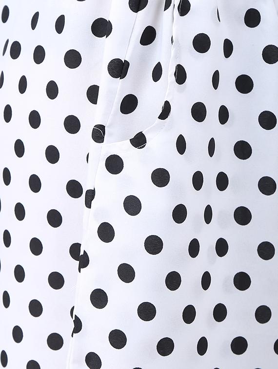 white printed crepe flared palazzo - 15015585 - Zoom Image - 6