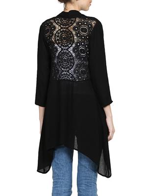 black viscose asymmetric shrug - 15015830 - Standard Image - 3