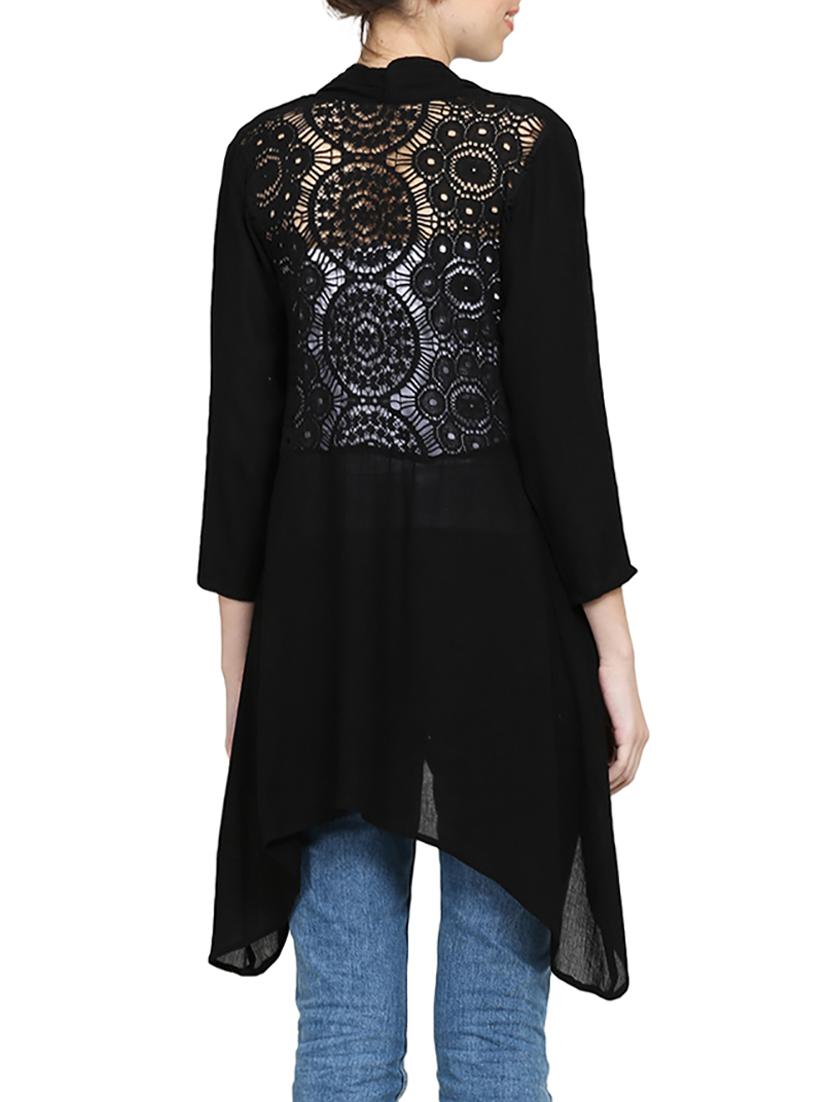 black viscose asymmetric shrug - 15015830 - Zoom Image - 3