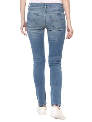 blue knee slit denim jeans - 15015917 - Standard Image - 3