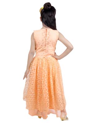 orange net party gown - 15016006 - Standard Image - 3