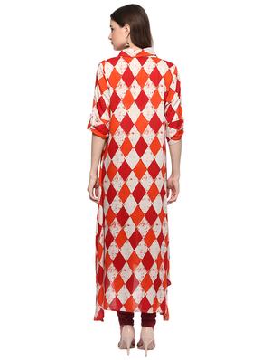 geometrical high-low kurta - 15016045 - Standard Image - 3