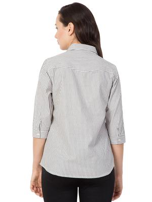 grey striped cotton shirt - 15016254 - Standard Image - 3