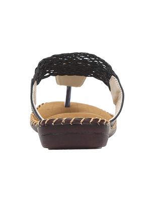 black faux leather slippers - 15016417 - Standard Image - 3