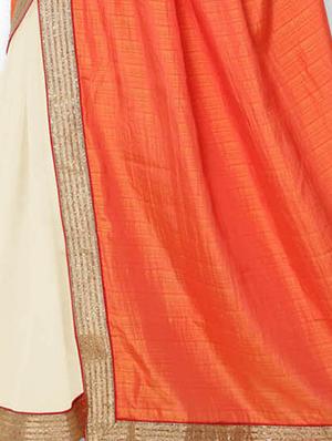 orange georgette half & half saree with blouse - 15016752 - Standard Image - 3
