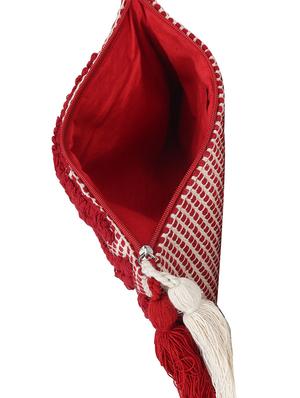 red cotton regular sling bag - 15017120 - Standard Image - 3