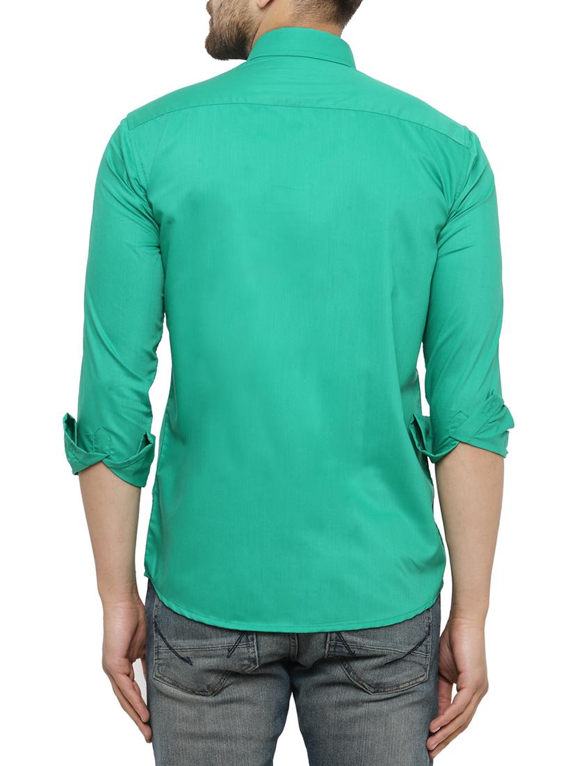 green cotton casual shirt - 15017333 - Zoom Image - 3