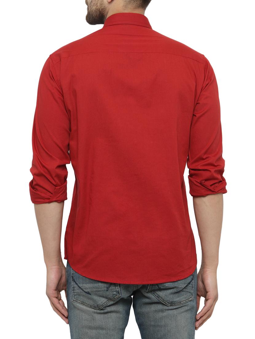 red cotton casual shirt - 15017334 - Zoom Image - 3