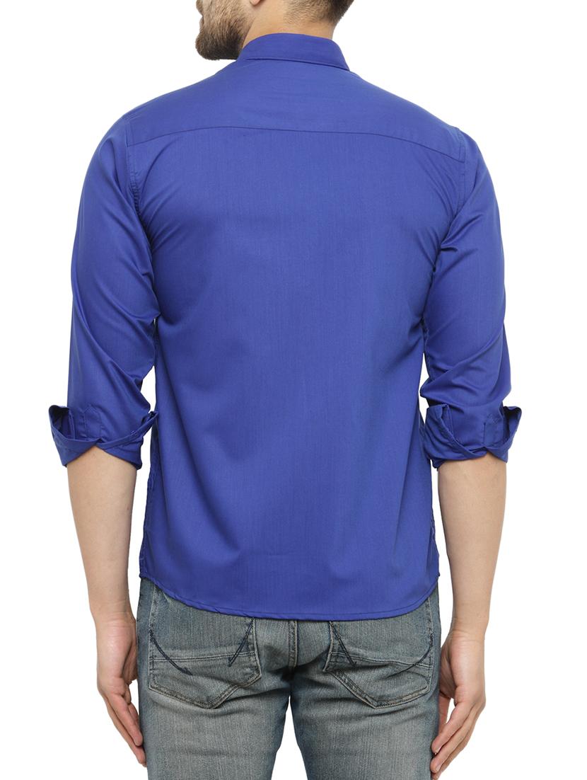 dark blue cotton casual shirt - 15017337 - Zoom Image - 3