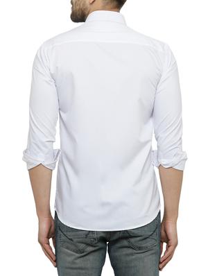 white cotton casual shirt - 15017339 - Standard Image - 3