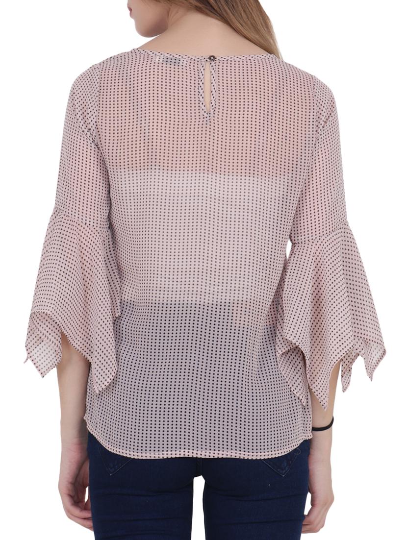 beige georgette polka doted top - 15017354 - Zoom Image - 3