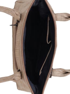 khaki leatherette regular handbag - 15018541 - Standard Image - 3