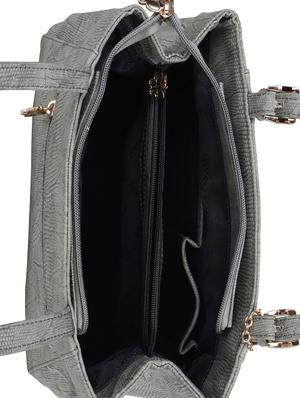 grey leatherette regular handbag - 15018563 - Standard Image - 3
