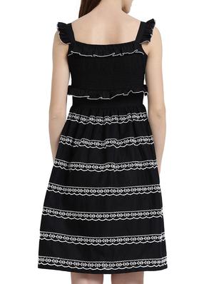 black cotton a-line dress - 15019190 - Standard Image - 3