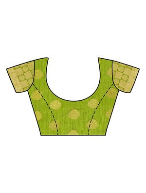 mehandi art silk kanjivaram saree with blouse - 15019291 - Standard Image - 3