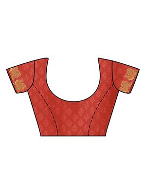 orange art silk woven saree with blouse - 15019307 - Standard Image - 3