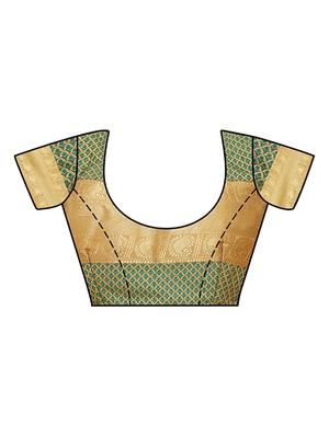 beige art silk woven saree with blouse - 15019308 - Standard Image - 3