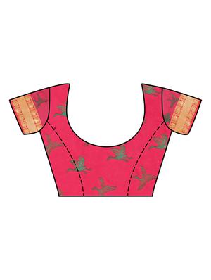 pink art silk woven saree with blouse - 15019311 - Standard Image - 3