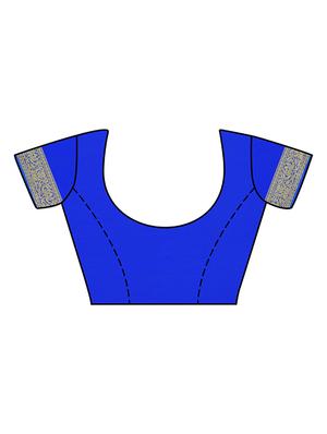 blue chiffon woven saree with blouse - 15019312 - Standard Image - 3