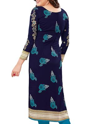 blue synthetic suit combos unstitched - 15019548 - Standard Image - 3