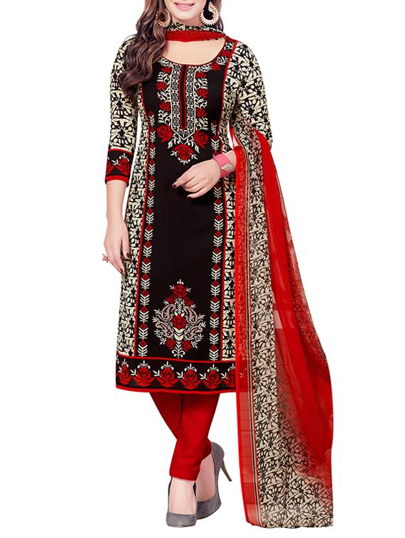 red synthetic suit combos unstitched - 15019599 - Zoom Image - 3