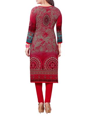 red synthetic suit combos unstitched - 15019617 - Standard Image - 3