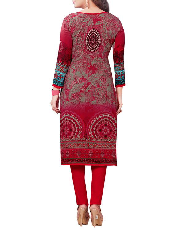 red synthetic suit combos unstitched - 15019617 - Zoom Image - 3