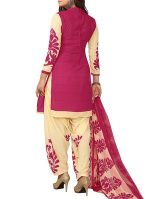 pink synthetic suit combos unstitched - 15019664 - Standard Image - 3
