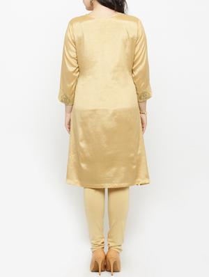 yellow viscose aline kurta - 15019756 - Standard Image - 3