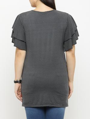 black printed plus top - 15019813 - Standard Image - 3