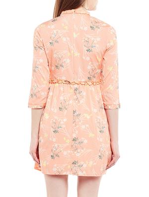 pink printed a-line dress - 15020095 - Standard Image - 3