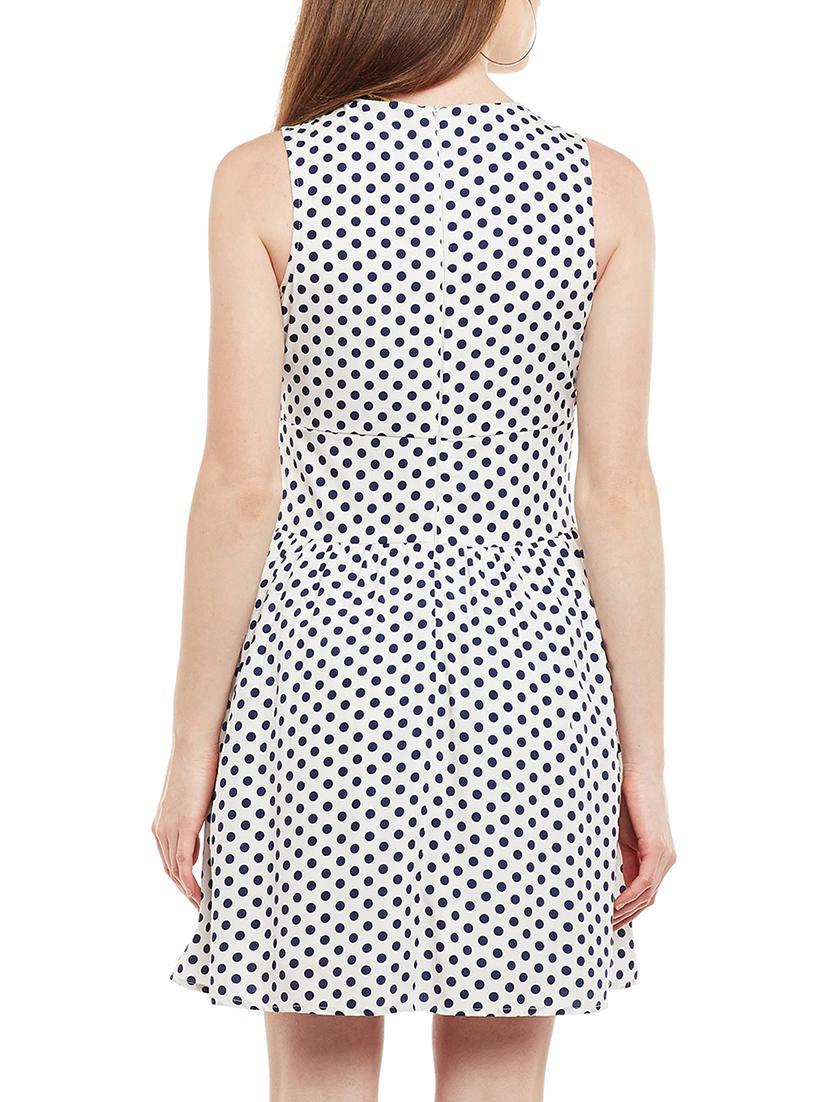 white polka doted fit & flare dress - 15020101 - Zoom Image - 3