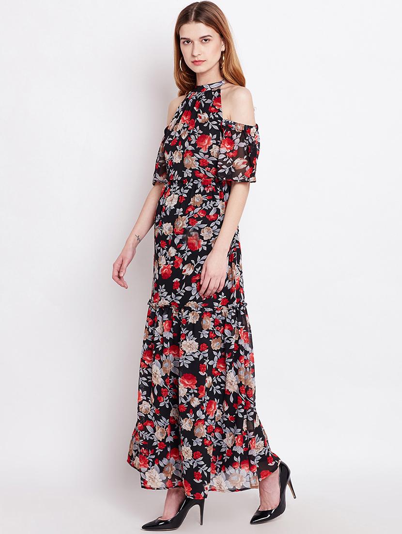 black printed maxi dress - 15020367 - Zoom Image - 3