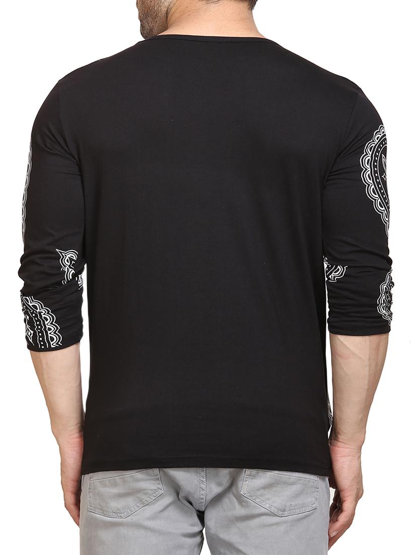 black cotton front print tshirt - 15020505 - Zoom Image - 3