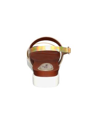 gold pu back strap sandals - 15020534 - Standard Image - 3
