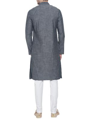 grey cotton kurta pyjama set - 15020940 - Standard Image - 3