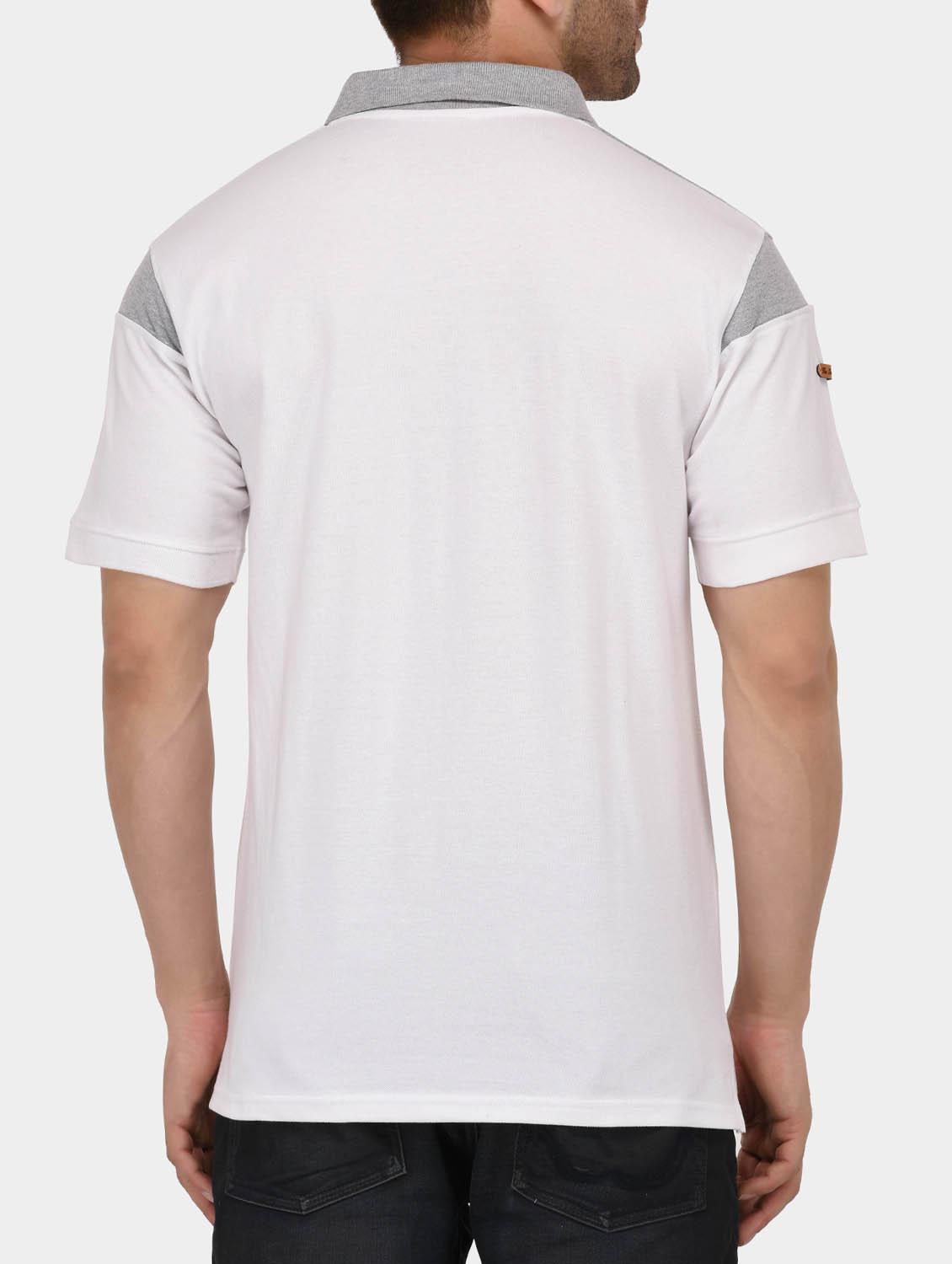 white cotton color block tshirt - 15021009 - Zoom Image - 3