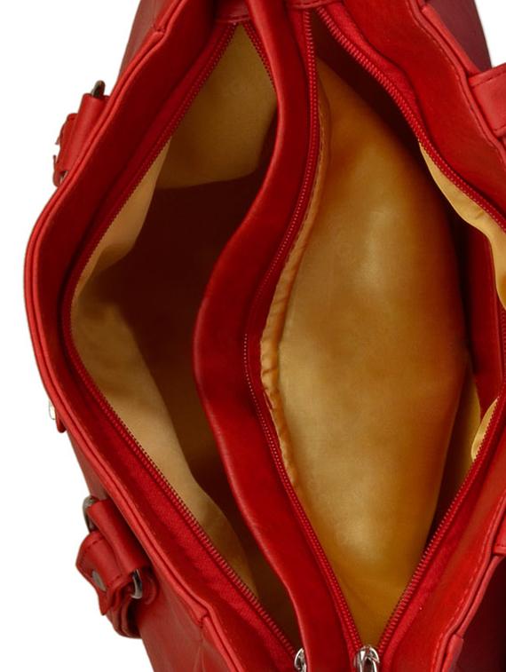red leatherette regular handbag - 15021094 - Zoom Image - 3