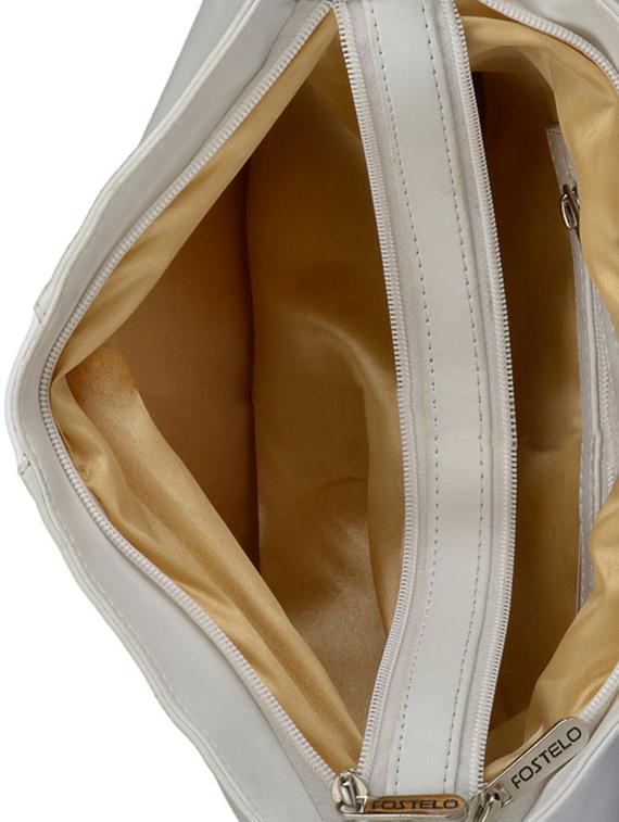 white leatherette regular handbag - 15021097 - Zoom Image - 3