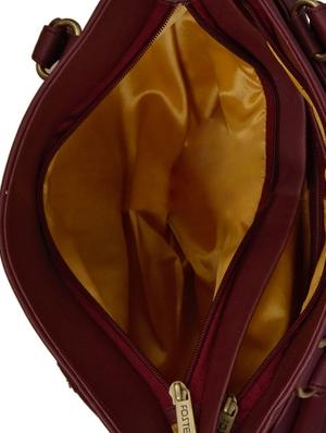 maroon leatherette regular handbag - 15021106 - Standard Image - 3