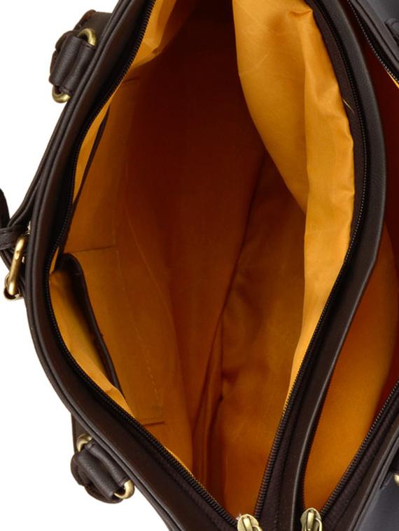 brown leatherette regular handbag - 15021131 - Zoom Image - 3