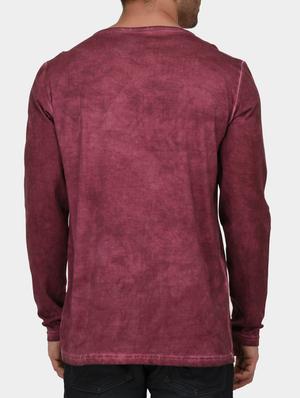 maroon cotton washed tshirt - 15021287 - Standard Image - 3