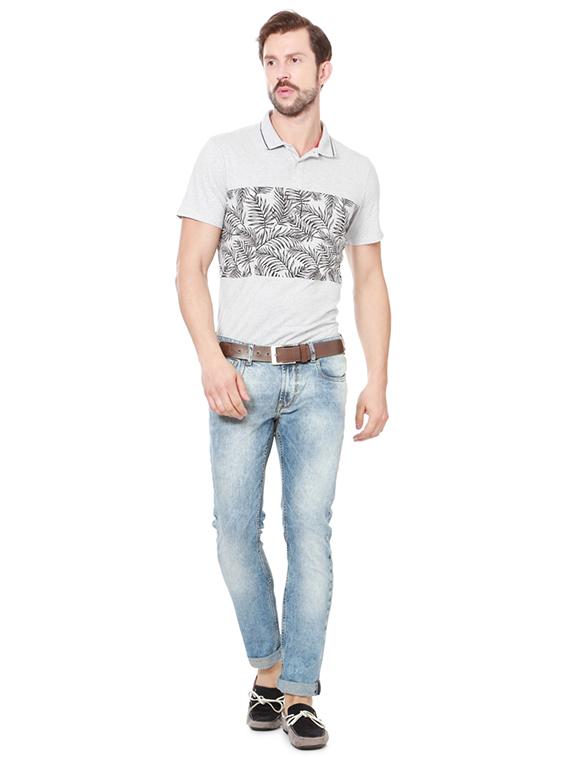 blue cotton washed jeans - 15021320 - Zoom Image - 3