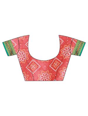 red art silk bandhani saree with blouse - 15021391 - Standard Image - 3